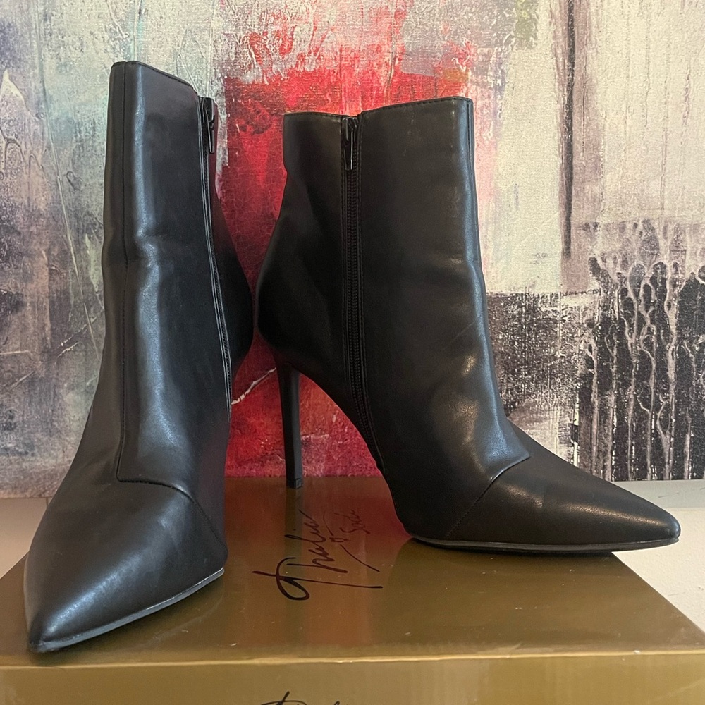 INC International Concepts Black Heeled Boots